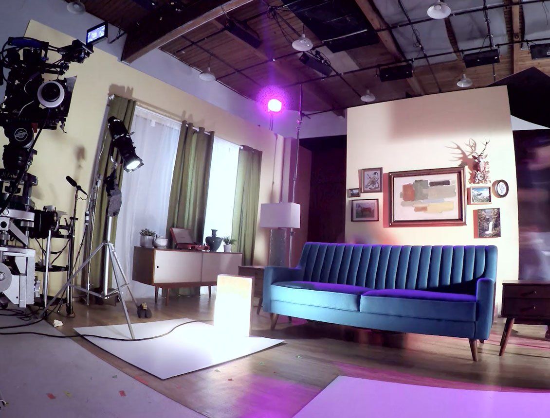 behind the scenes photo of video production shoot for Seattle production company Spin Creative