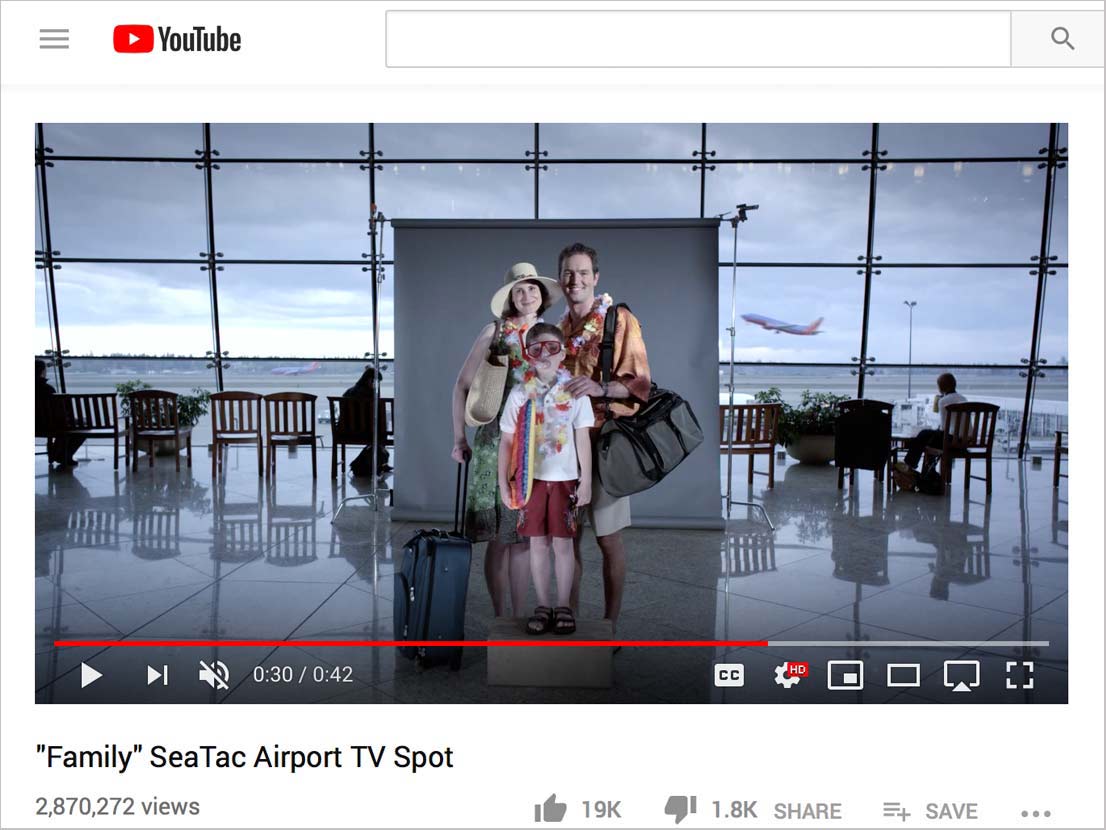 TV commercial for Port of Seattle / Sea-Tac Airport produced by Spin Creative