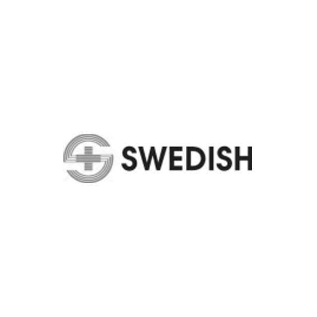 A black and white logo for swedish with a cross in the middle.