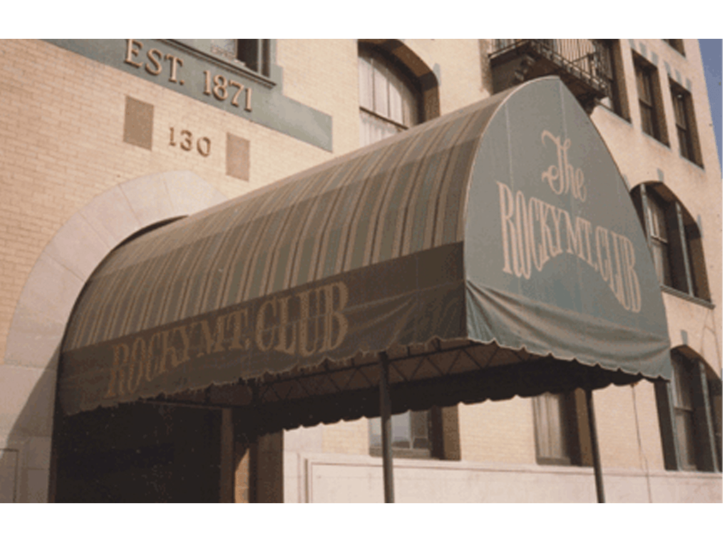 Hand lettered entrance canopy