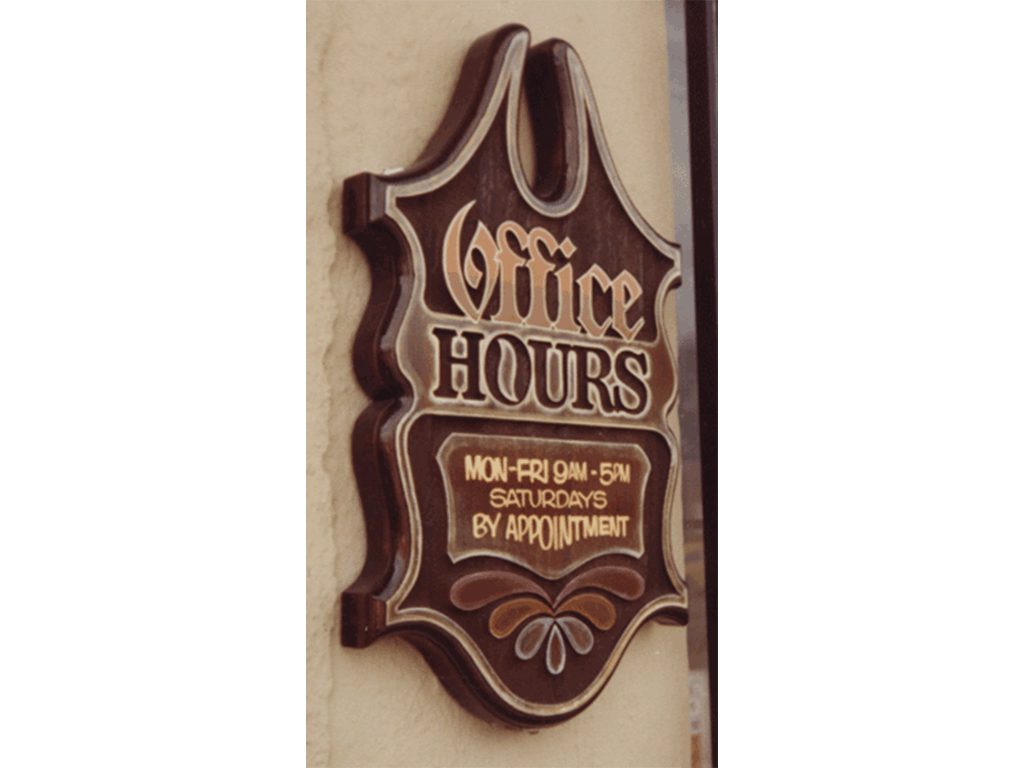 Sandblasted, hand painted, wooden sign