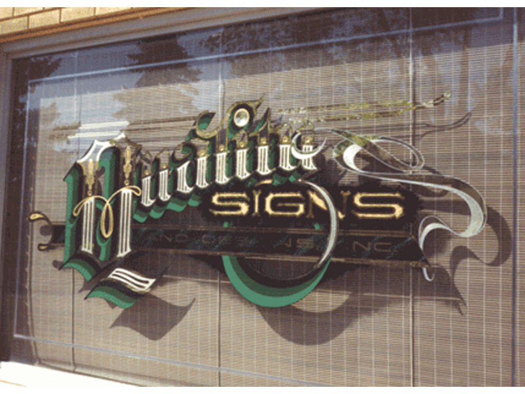 Gold leaf, custom, highly detailed sign with gold leaf