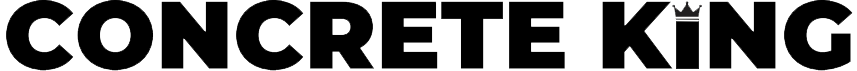 The word concrete king is written in black on a white background