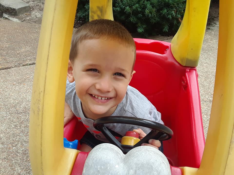 A Boy on Inside The Toy Car — St. Louis, MO — Sappington Child Care Center & Summer Day Camp