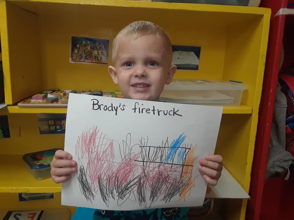 Fire Truck Drawing of The Boy — St. Louis, MO — Sappington Child Care Center & Summer Day Camp