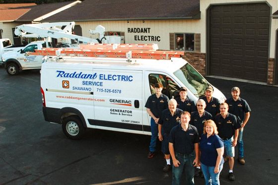Electricians Around Truck — Shawano, WI — Raddant Electric Service Inc