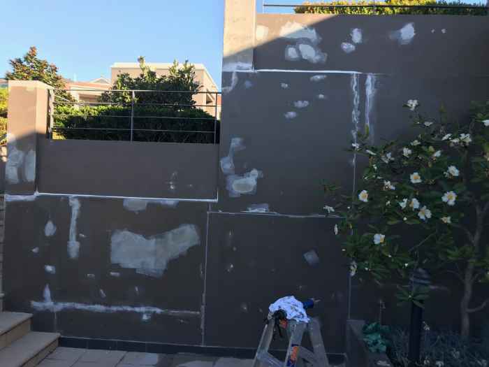 damaged exterior wall