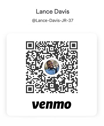 A qr code for lance davis is shown on a white background.