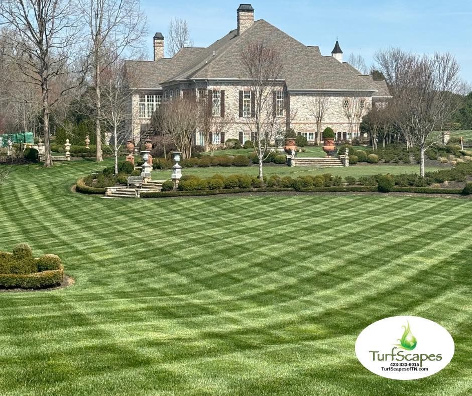 A large house with a lush green lawn in front of it.