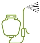 A spray bottle with a sprayer attached to it.