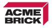 ACME Brick logo: black text on white background with red brick-shaped outline.