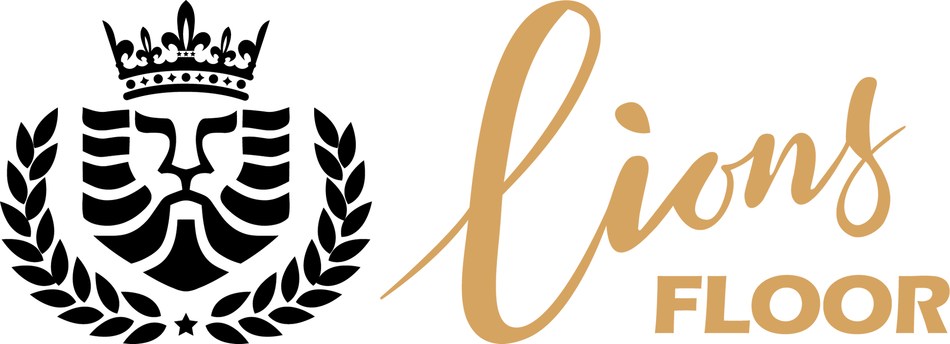 Logo: lion head with crown, and the words