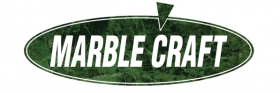 Logo for Marble Craft. A green oval with the words