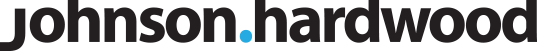 Johnson hardwood logo. The dot above the ‘o’ in ‘johnson’ is blue.