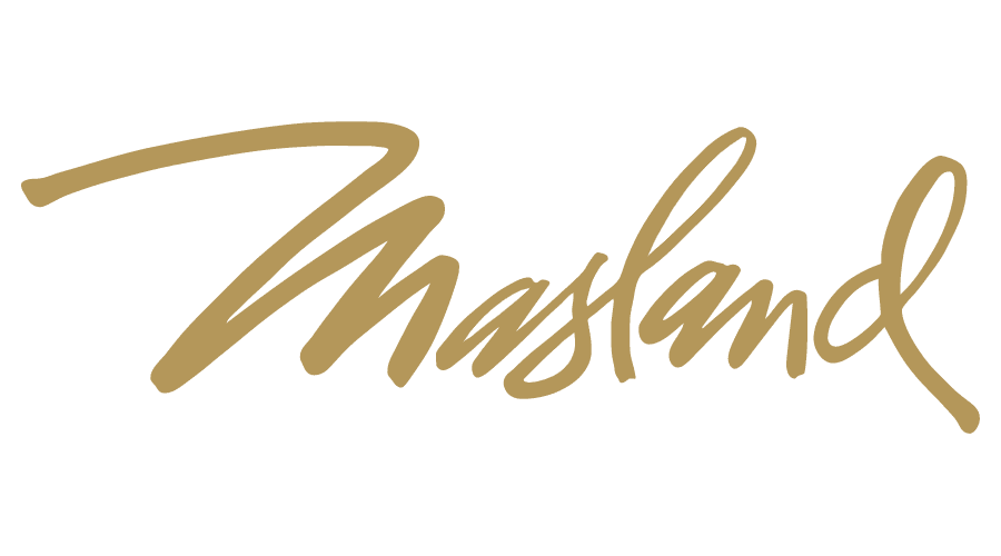 Masland logo in gold script font.