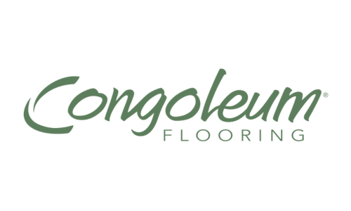 The logo for congoleum flooring is green and white on a white background.