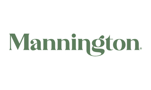 The mannington logo is green on a white background.