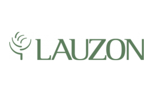 A green lauzon logo on a white background