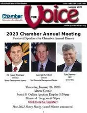 The cover of the chamber voice magazine for the 2023 chamber annual meeting.