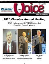 The cover of the chamber voice magazine for the 2023 chamber annual meeting.