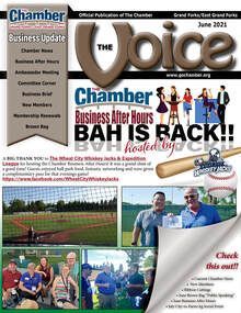 The cover of the voice chamber business update magazine for june 2021.