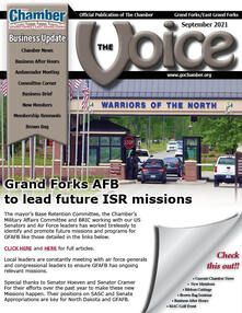 A business update from the chamber of commerce is titled grand forks afb to lead future isr missions