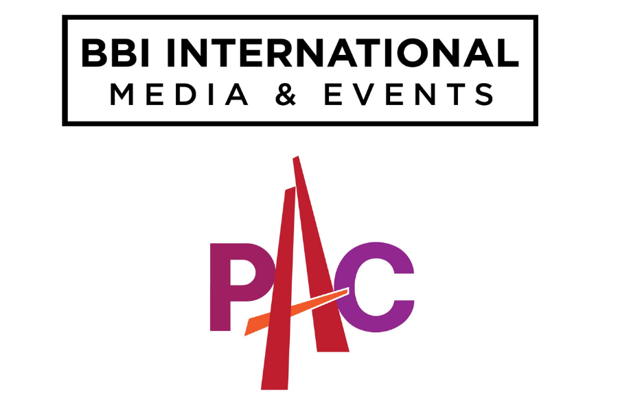 The pac logo is a red and purple logo with a red arrow in the middle.