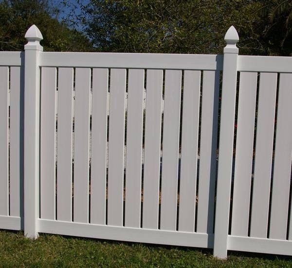White Vinyl Fence — Wilmington,  NC — J & J Fence