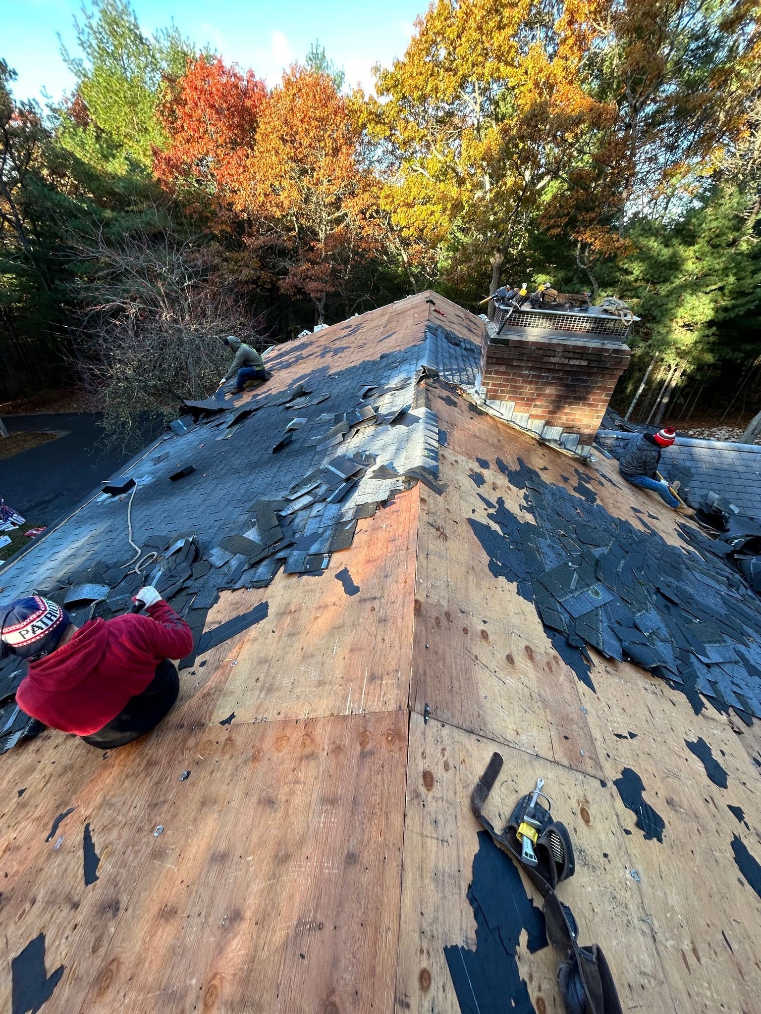 Roof replacement work in progress in South Kingstown