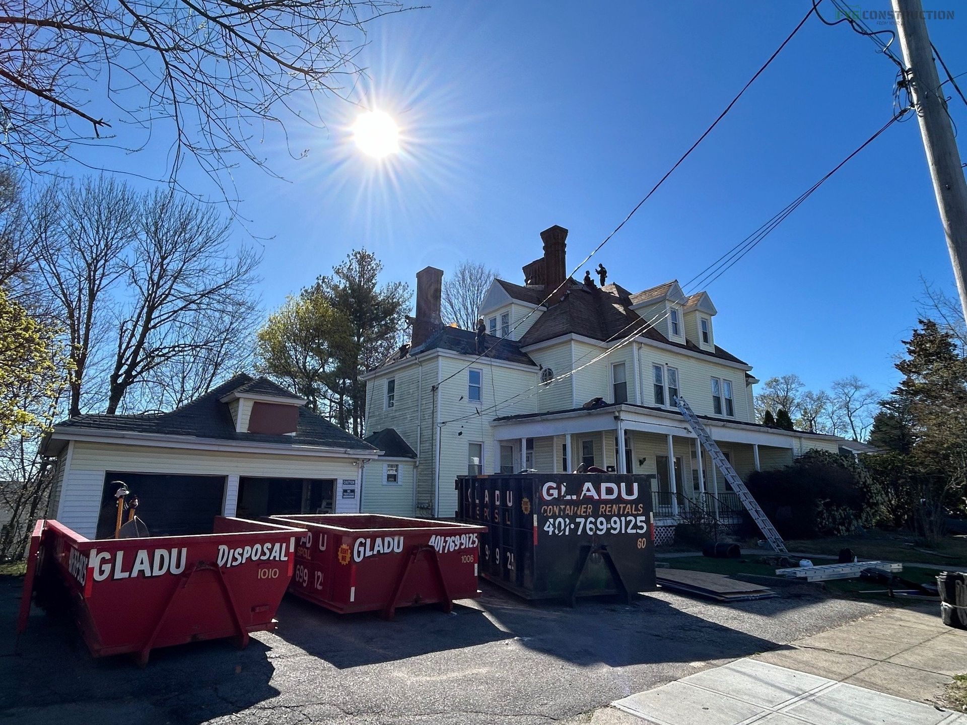 Roofers in South Kingstown on-site.