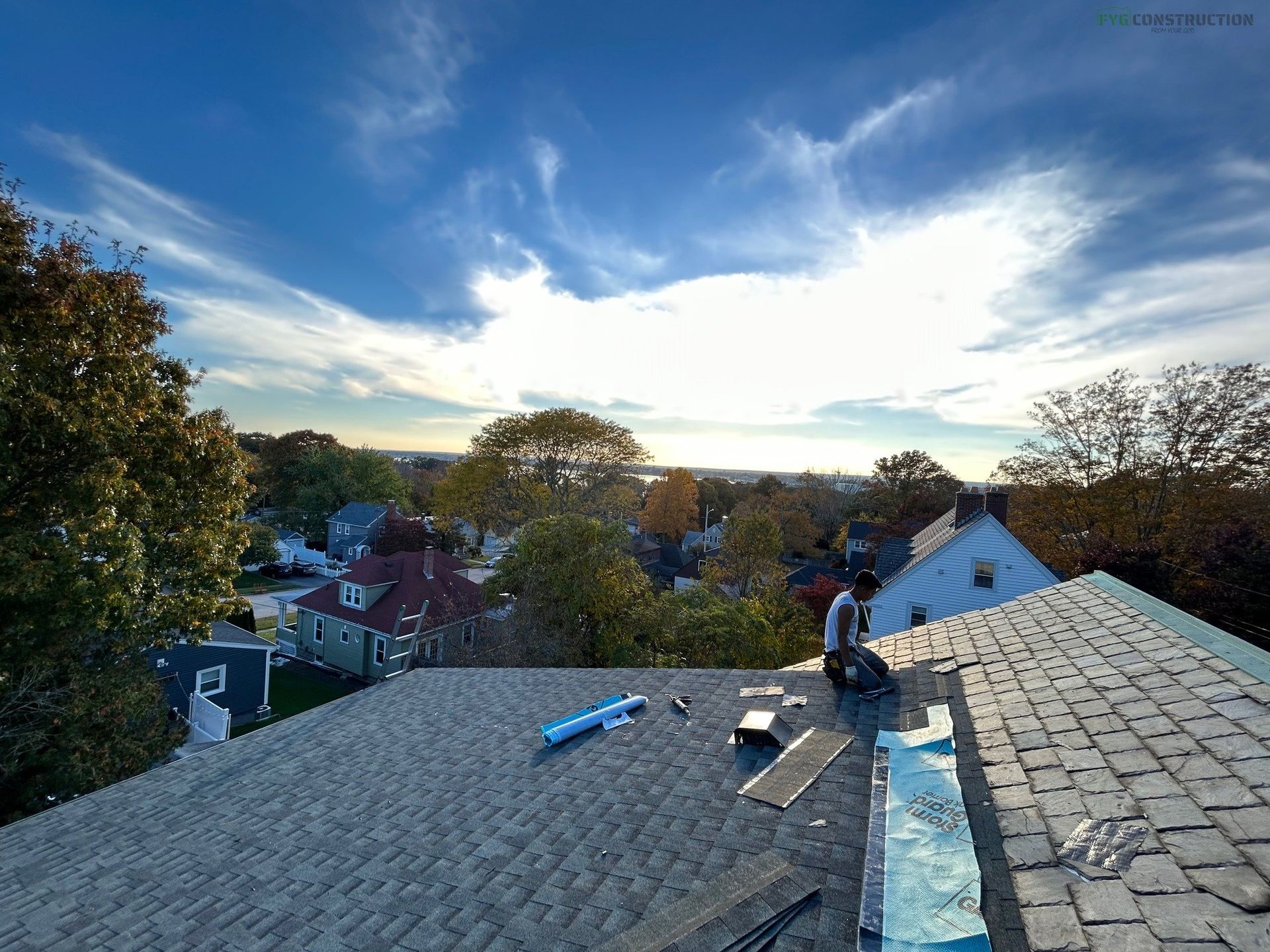 Roof installation project in South Kingstown