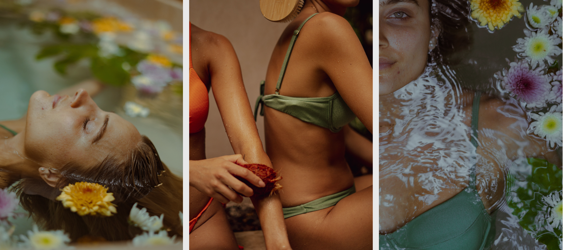 A woman is getting a massage , a woman is doing yoga , and a woman is holding rocks.