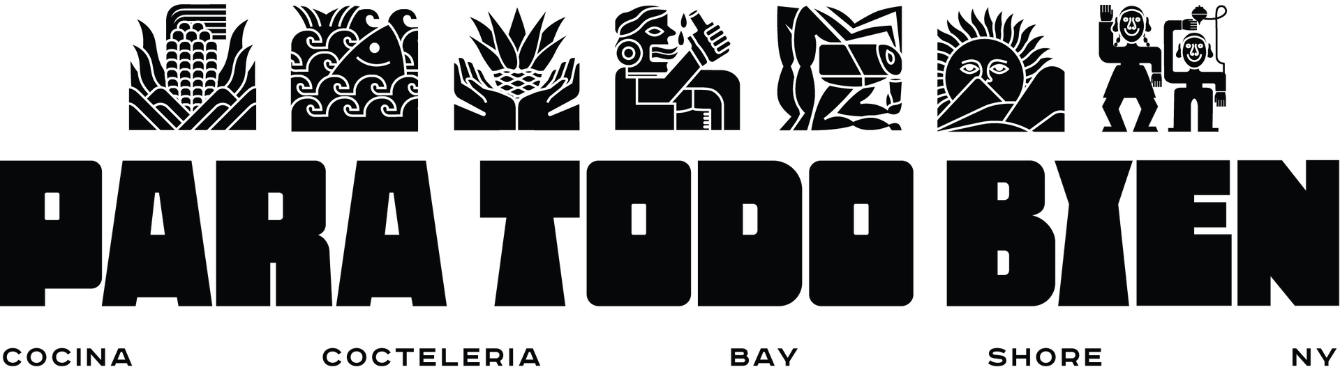 A black and white logo for para todo bien