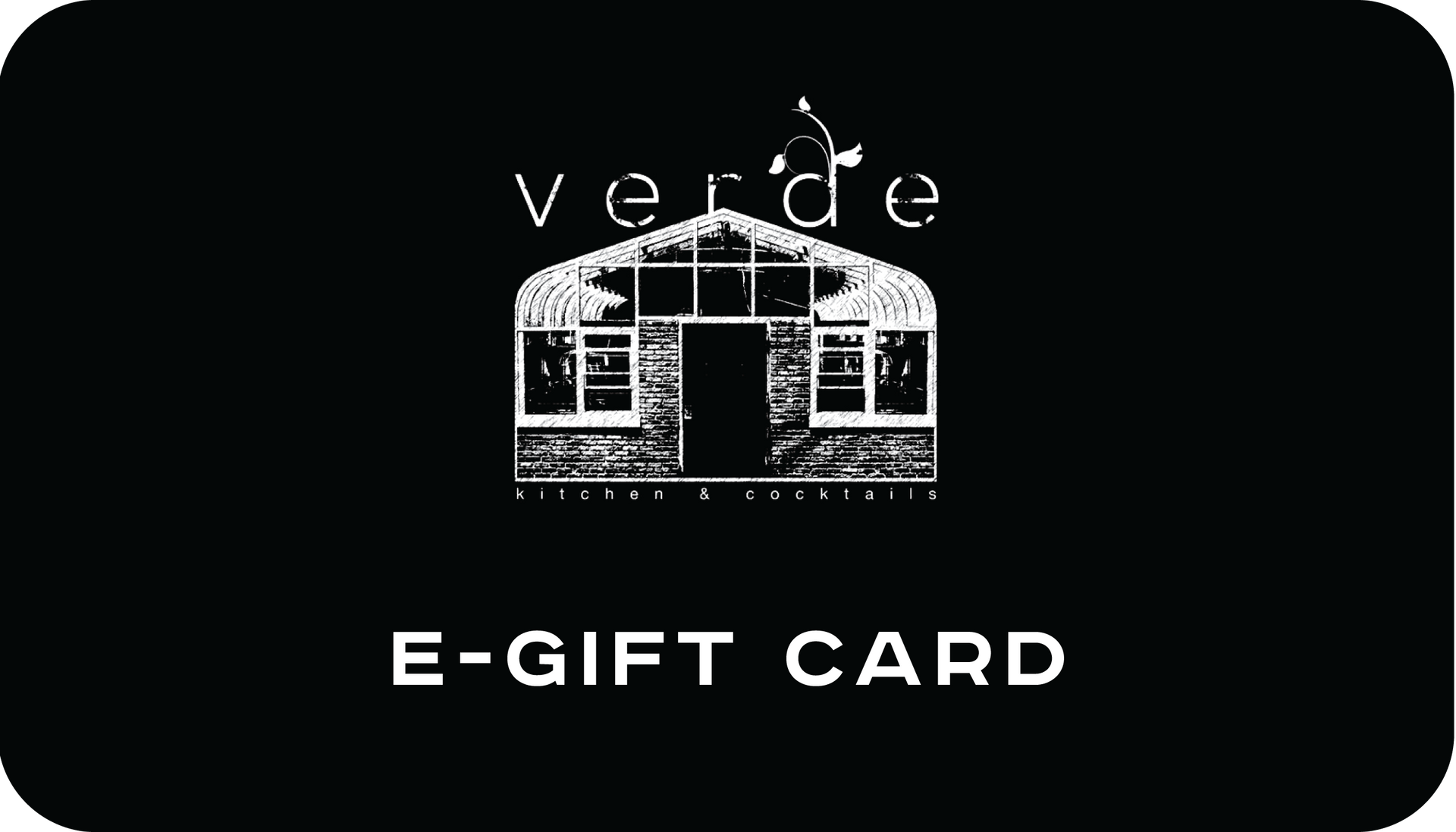 A black and white e-gift card with a house on it.