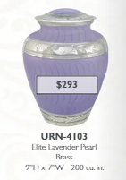 purple urn with silver