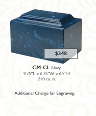 square navy colored urn