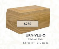 square wooden urn