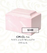 pink square urn