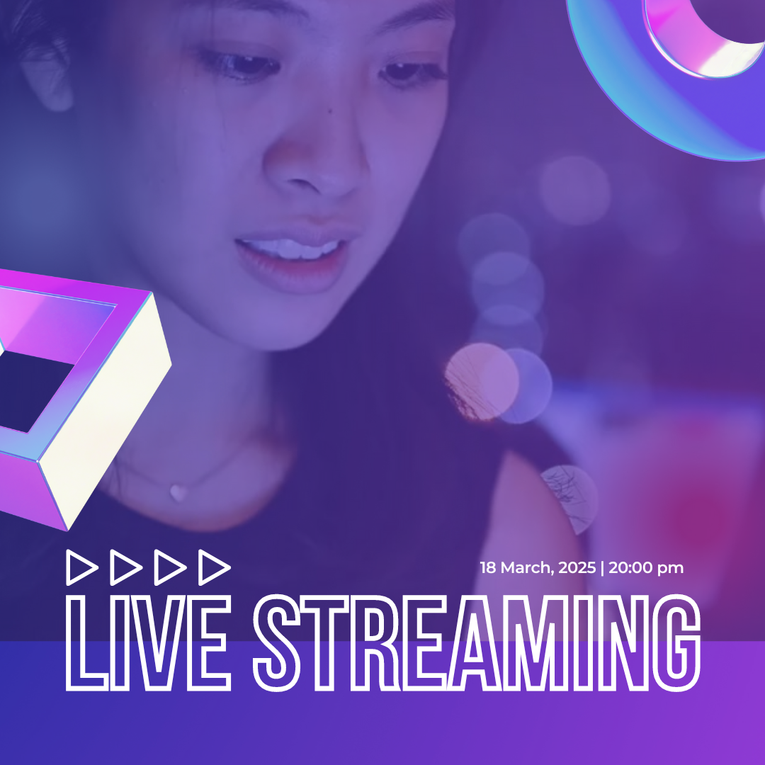 A poster for live streaming with a woman on it