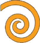 Motif spirale orange.