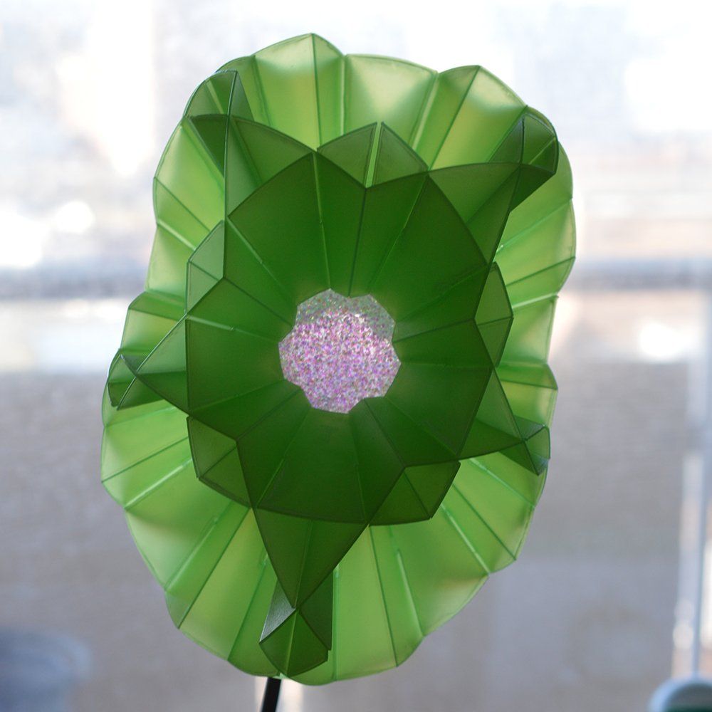Sophia Construct  as The Brighton Flower, on a Solar Powered Garden Light Green 0.8mm Transparent Polypropylene