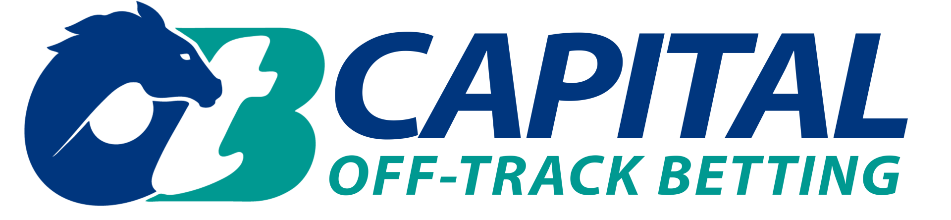 a logo for capital off track betting with a horse on it