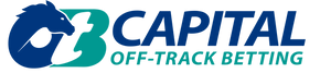 a logo for capital off track betting with a horse on it