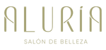A logo for a salon called aluria salon de belleza