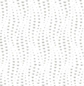 White and grey patterned textile with repeating floral-like motifs arranged in a grid-like pattern.