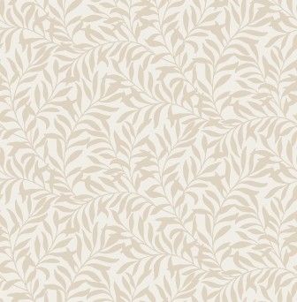 A repeating pattern of beige, delicate willow leaves against a cream-colored background.