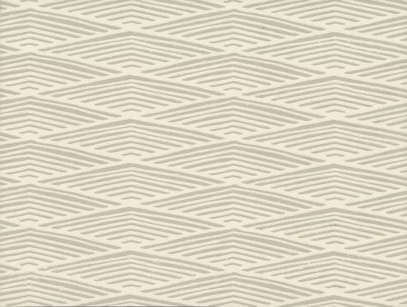 Cream-colored repeating pattern of fan-shaped geometric designs.