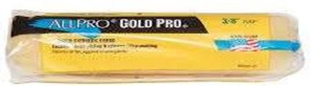 All Pro Gold Pro paint roller in plastic packaging. Yellow roller, blue and white text.