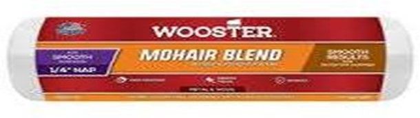 Wooster Mohair Blend paint roller in red and brown packaging.