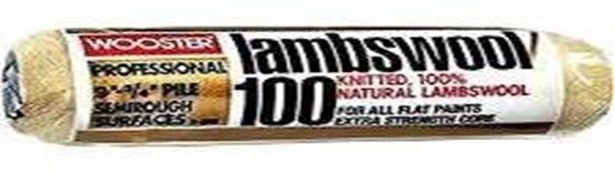 A lambswool paint roller with the brand name 